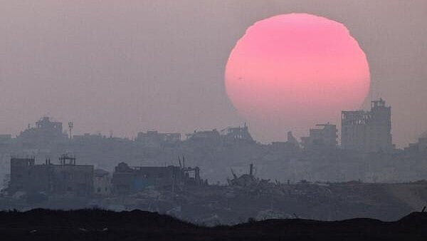 <div class="paragraphs"><p>The sun sets over North Gaza, as seen from the Israeli side of the Israel-Gaza border.</p></div>