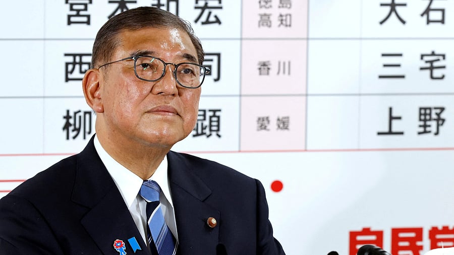 <div class="paragraphs"><p>Shigeru Ishiba, Japan's Prime Minister and president of the ruling Liberal Democratic Party (LDP), listens to a question from a journalist at the LDP headquarters, on the day of Upper House election, in Tokyo, Japan.&nbsp;</p></div>