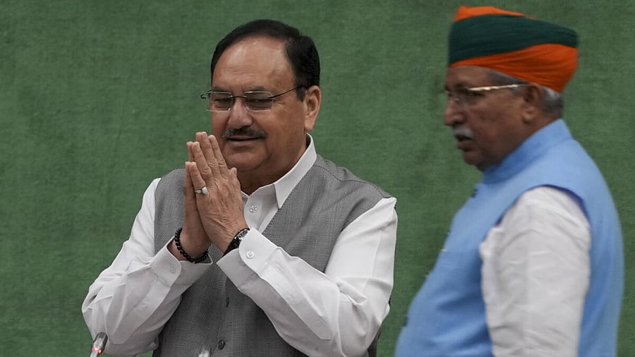 <div class="paragraphs"><p>New Delhi: Union Minister J.P. Nadda and Minister of State Arjun Ram Meghwal arrive to attend the all-party meeting ahead of the Monsoon session of Parliament, in New Delhi, Sunday, July 20, 2025.</p></div>