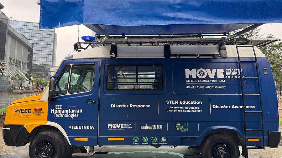 The Mobile Outreach Vehicle unveiled at the World Trade Center in Bengaluru on Monday.