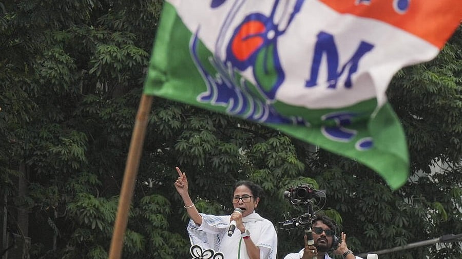 <div class="paragraphs"><p>West Bengal Chief Minister and TMC supremo Mamata Banerjee addresses the party's Martyrs’ Day rally, in Kolkata</p></div>