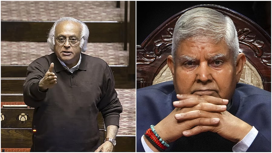 <div class="paragraphs"><p>Congress' Jairam Ramesh (left) and Vice President Jagdeep Dhankhar (right).</p></div>