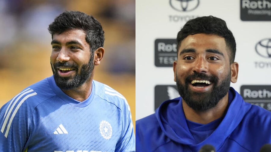 <div class="paragraphs"><p>Indian cricketers Jasprit Bumrah (L) and Mohammed Siraj.</p></div>