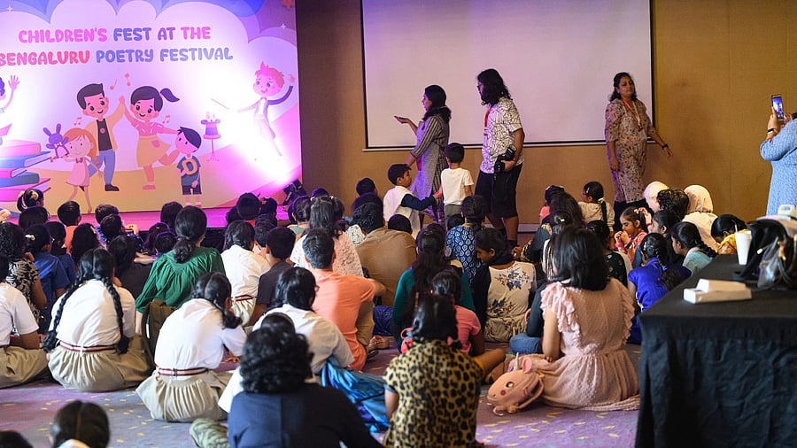A children's session at Bengaluru Poetry Festival 2024.