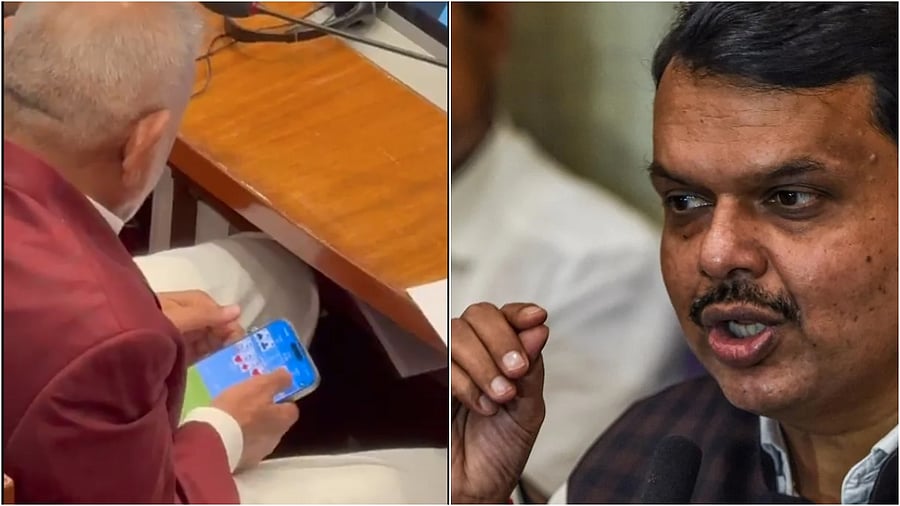 <div class="paragraphs"><p>A screengrab of&nbsp;Manikrao Kokate seen playing games on his phone inside Assembly, Maharashtra CM Fadnavis.&nbsp;</p></div>