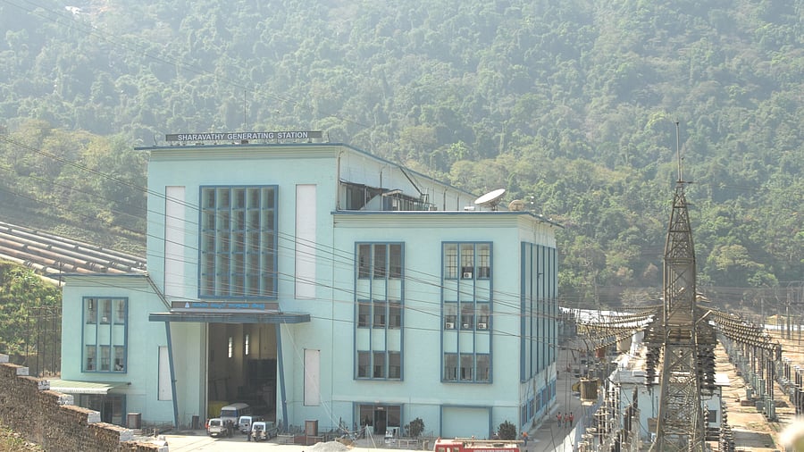 A view of Sharavathy Generating Station in Sagar taluk.