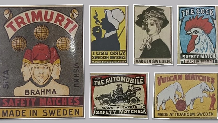 MAP, Kasturba Road, and collector Kiran Munipalle have matchboxes that were made in Sweden and Belgium for the Indian market.  