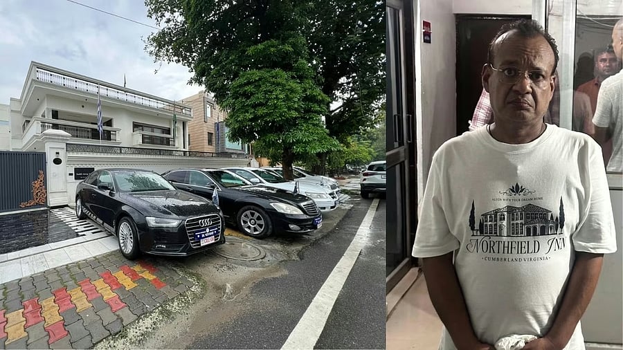 <div class="paragraphs"><p>Image showing the accused and the palatial bungalow used to run the fake 'embassy'.</p></div>