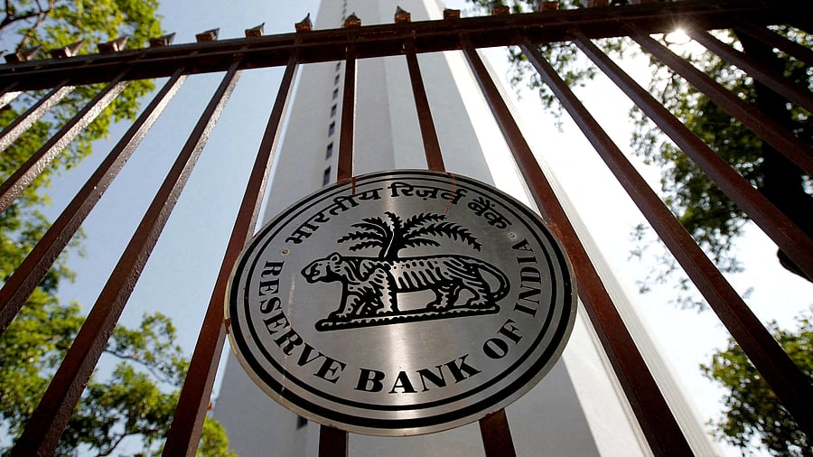 <div class="paragraphs"><p> The Reserve Bank of India (RBI) logo is pictured outside its head office in Mumbai.</p></div>