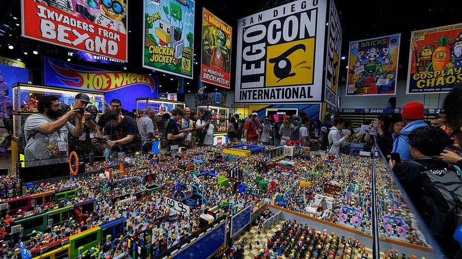 <div class="paragraphs"><p>A Lego replica of the Comic-Con convention floor is displayed on the convention floor during the opening day of Comic-Con International in San Diego, California, U.S. July 24, 2025.</p></div>