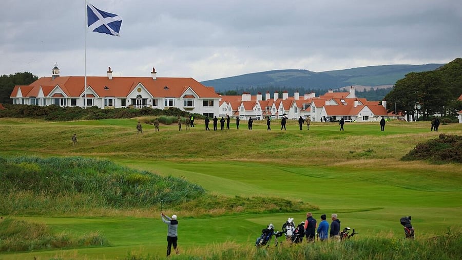 <div class="paragraphs"><p>Security personnel check the Trump Turnberry resort golf course, during U.S. President Donald Trump's visit to Scotland, in Turnberry, Scotland, Britain, July 26, 2025.</p></div>