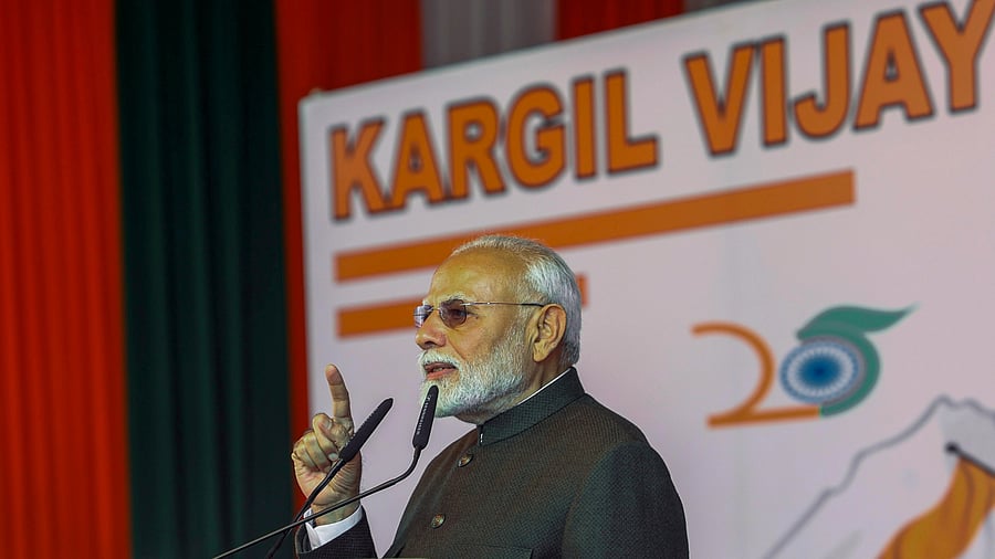 <div class="paragraphs"><p>File photo of Prime Minister Narendra Modi at the Kargil War Memorial in Dras in 2024.</p></div>