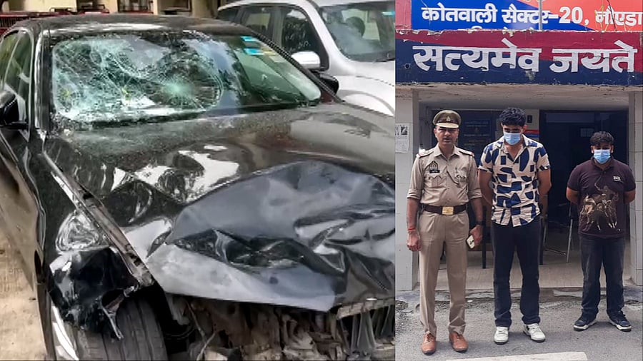 <div class="paragraphs"><p>Visuals from&nbsp;Noida BMW accident.</p></div>