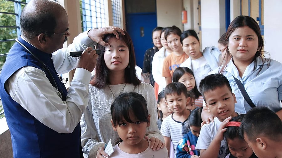Over 60 students were examined at the camp at St Jude’s Church near Baiyappanahalli.