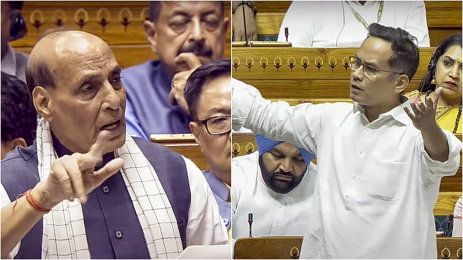 <div class="paragraphs"><p>Rajnath Singh(L), Congress deputy leader Gaurav Gogoi.</p></div>