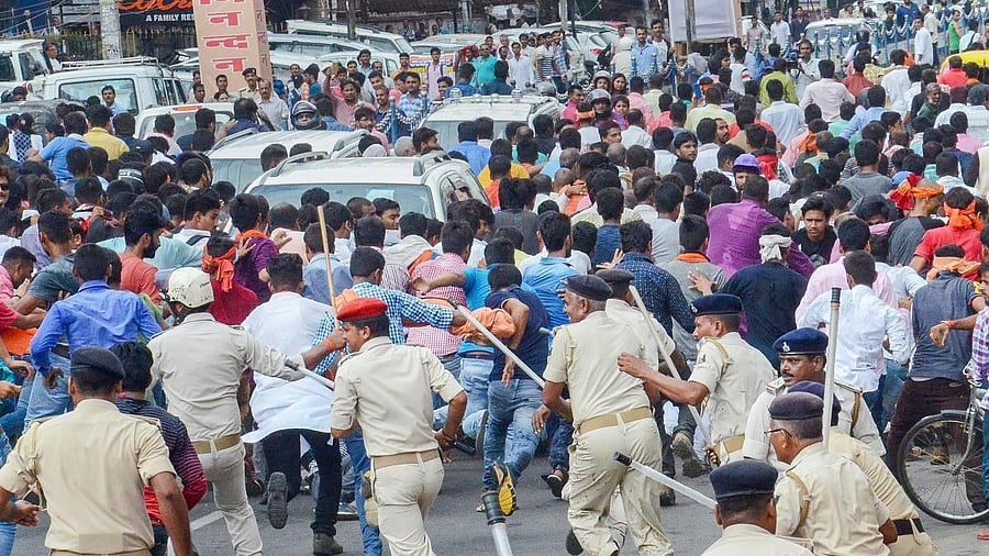 <div class="paragraphs"><p>Protest aginst SC/ST Amendment Act.</p></div>