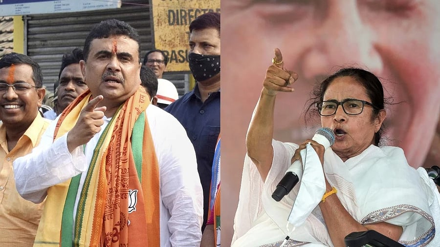 <div class="paragraphs"><p>BJP's Suvendu Adhikari (L) and West Bengal CM Mamata Banerjee. </p></div>