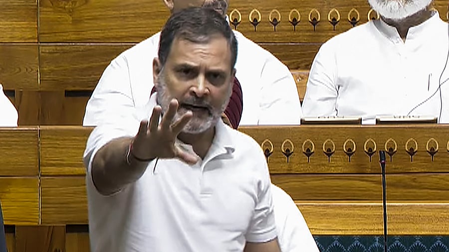<div class="paragraphs"><p>Leader of Opposition in the Lok Sabha Rahul Gandhi speaks during a debate in the House on the Pahalgam terror attack and Operation Sindoor, at the Monsoon session of Parliament, in New Delhi, Tuesday, July 29, 2025.</p></div>