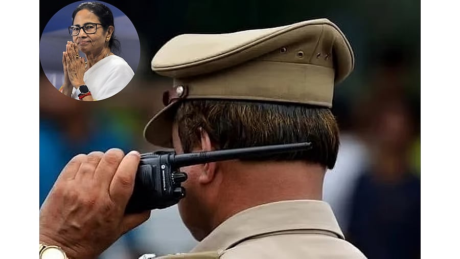 <div class="paragraphs"><p>Representative image showing a police officer. (Inset: West Bengal CM Mamata Banerjee)</p></div>