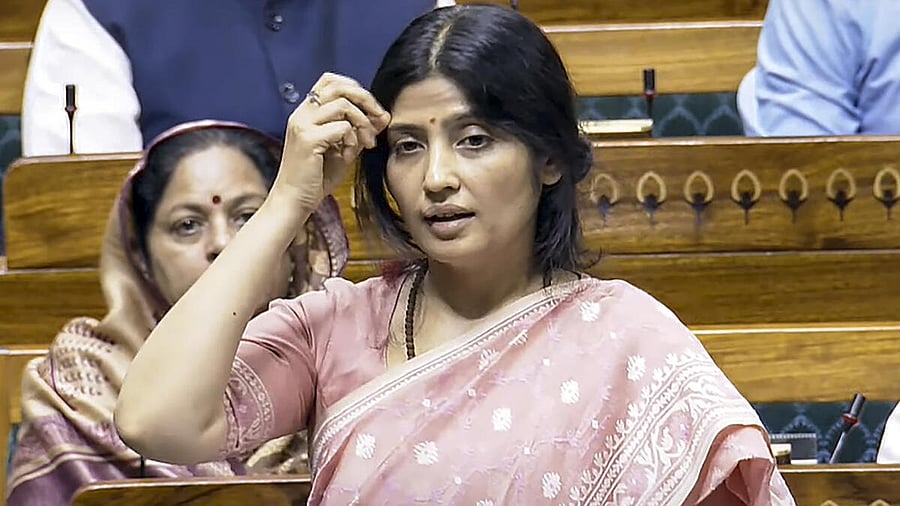 <div class="paragraphs"><p>Samajwadi Party MP Dimple Yadav speaks during a debate in the Lok Sabha on the Pahalgam terror attack and Operation Sindoor, at the Monsoon session of Parliament, in New Delhi.</p></div>