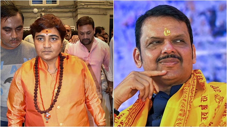 <div class="paragraphs"><p>Pragya Thakur(L), Devendra Fadnavis.</p></div>