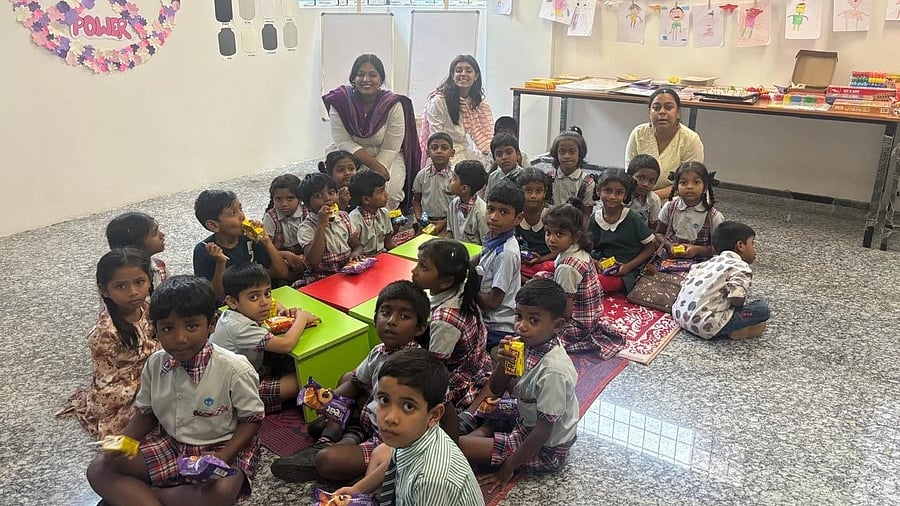 The new building houses eight classrooms.