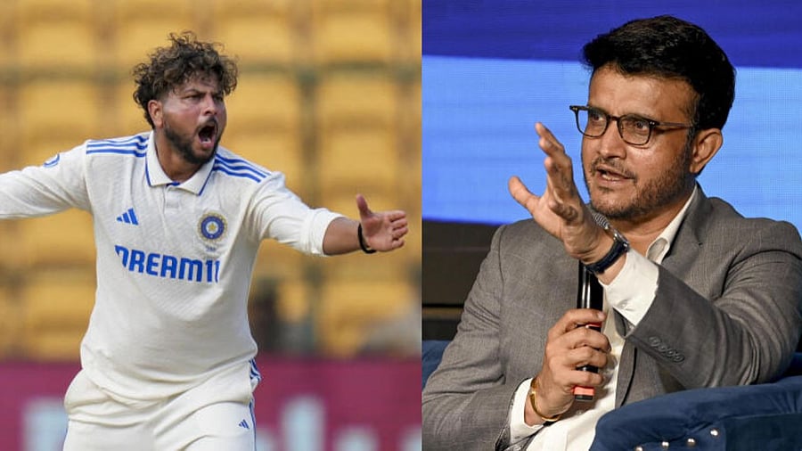 <div class="paragraphs"><p>Kuldeep Yadav (L) and&nbsp;Sourav Ganguly (R)</p></div>