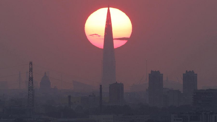 <div class="paragraphs"><p>The sun sets behind the business tower Lakhta Centre, which is the headquarters of Russia's largest gas producer Gazprom, on hot day in Saint Petersburg, Russia July 30, 2025.</p></div>
