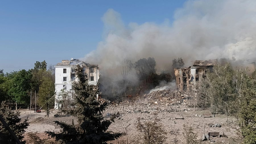 <div class="paragraphs"><p>File photo: A view shows the site of an apartment building hit by Russian missile strikes, amid Russia's attack on Ukraine.</p></div>