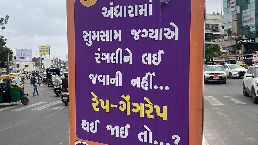 <div class="paragraphs"><p>Image showing one such poster putup by the Ahmedabad Police.</p></div>