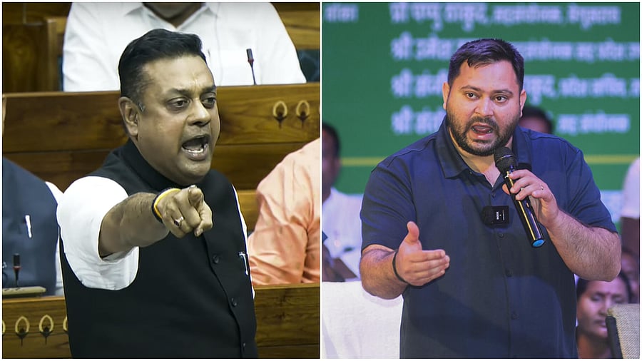 <div class="paragraphs"><p>Sambit Patra (left) and Tejashwi Yadav (right).</p></div>