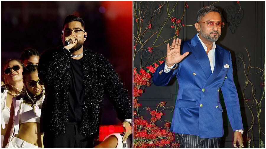 <div class="paragraphs"><p>Karan Aujla (L), Honey Singh. </p></div>