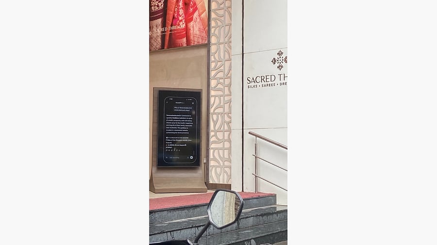 <div class="paragraphs"><p>A photo of the saree shop advertisement shared on social media.&nbsp;</p></div>