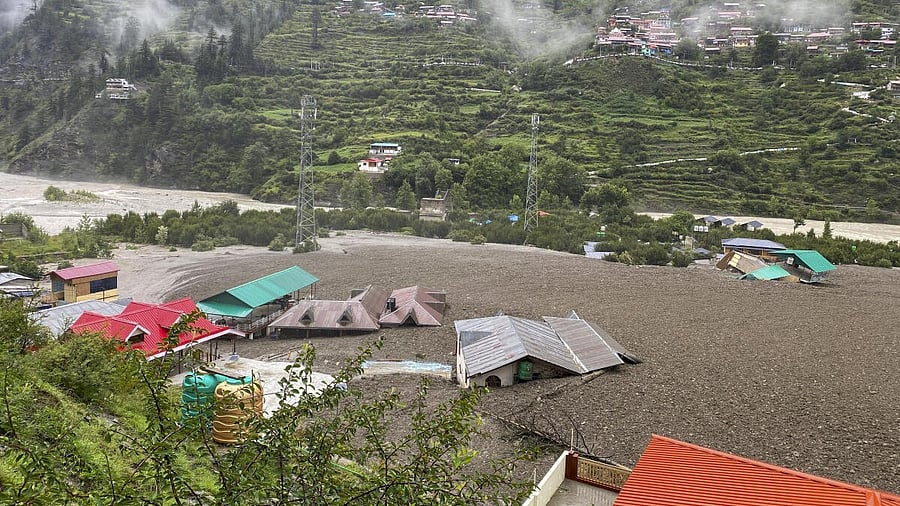 <div class="paragraphs"><p>An affected area following flash floods triggered by a cloudburst at Dharali region, in Uttarkashi district of Uttarakhand</p></div>