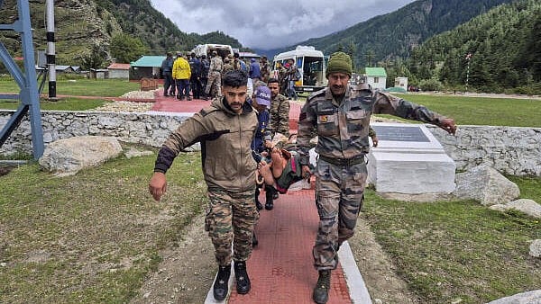 <div class="paragraphs"><p>Rescue operation underway following flash floods triggered by a cloudburst at Dharali region, in Uttarkashi district of Uttarakhand.</p></div>