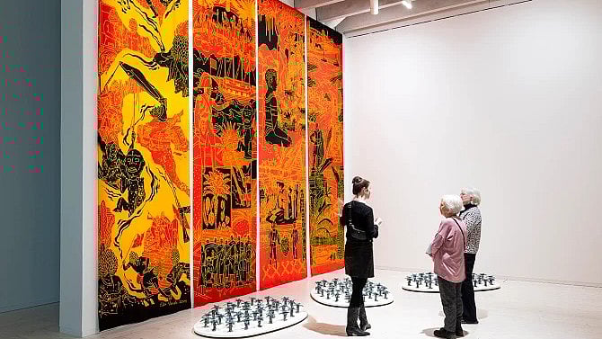 <div class="paragraphs"><p>Visitors at the Science Gallery Bengaluru’s year-long exhibition ‘CALORIE: The Breakdown’.</p></div>