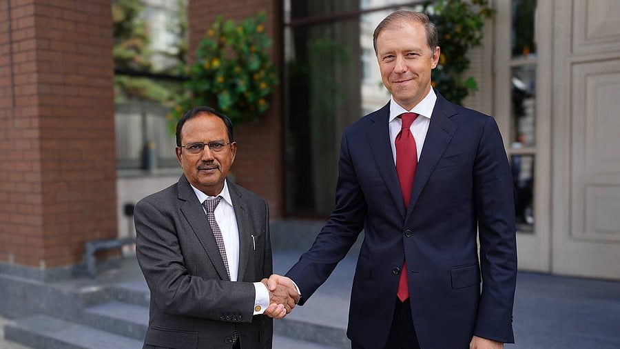 <div class="paragraphs"><p>National Security Advisor Ajit Doval with Russia's First Deputy Prime Minister Denis Manturov</p></div>