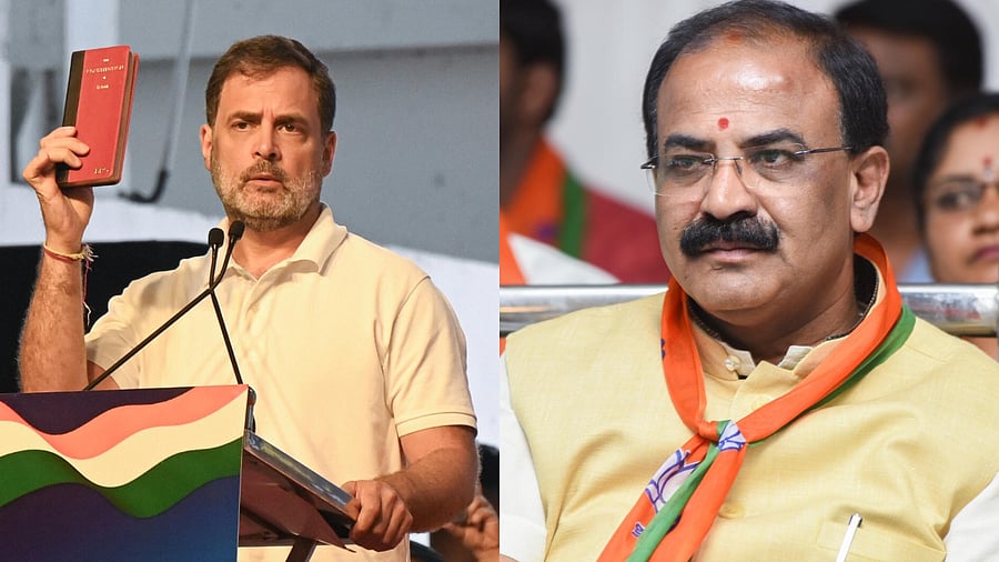 <div class="paragraphs"><p>Rahul Gandhi at the Congress rally in Freedom Park; Ex-Mahadevapura MLA Aravind Limbavalli. </p></div>