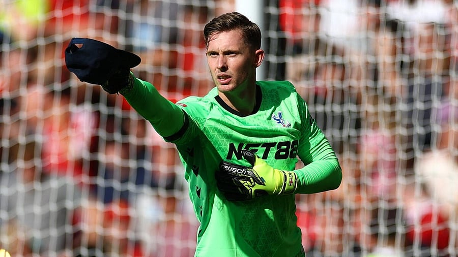 <div class="paragraphs"><p>Crystal Palace's Dean Henderson celebrates after saving a penalty during the penalty shootout from Liverpool's Alexis Mac Allister. </p></div>