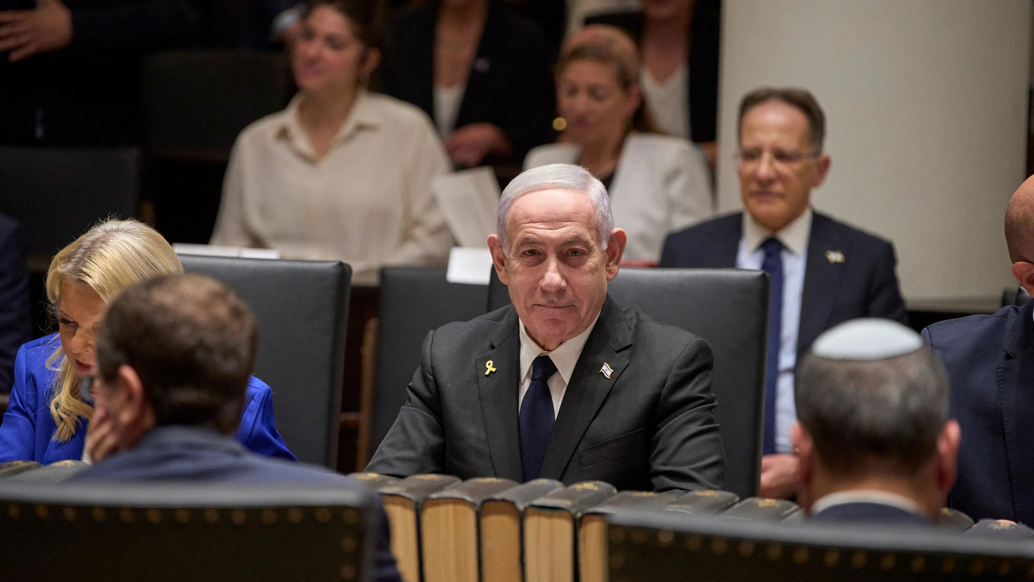 <div class="paragraphs"><p>Israeli Prime Minister Benjamin Netanyahu attends the opening ceremony of the Knesset Museum, in the old building of the Israeli parliament, in Jerusalem, Aug.11, 2025. </p></div>