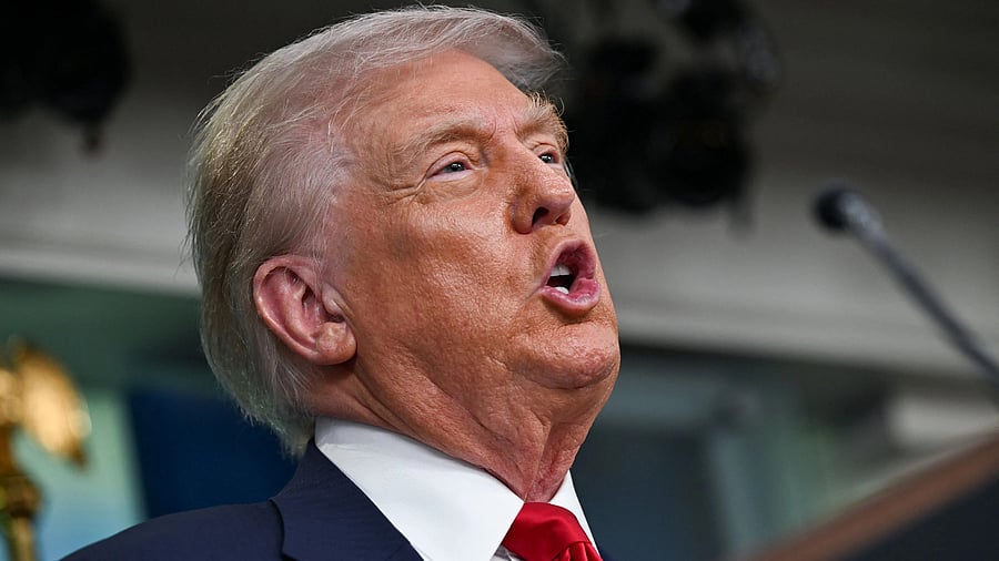 <div class="paragraphs"><p>US President Donald Trump speaks to the press about deploying federal law enforcement agents in Washington to bolster the local police presence, in the Press Briefing Room at the White House, in Washington DC, US, August 11, 2025. </p></div>