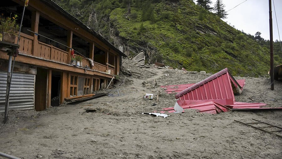 <div class="paragraphs"><p>The disaster-hit area covered in mud and debris washed along the recent flash floods, in Uttarakhand.</p></div>