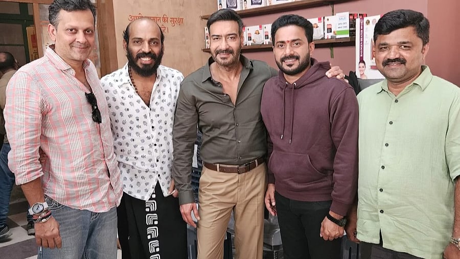 <div class="paragraphs"><p>Ajay Devgn with <em>Su from So </em>cast and crew<em>.</em></p></div>