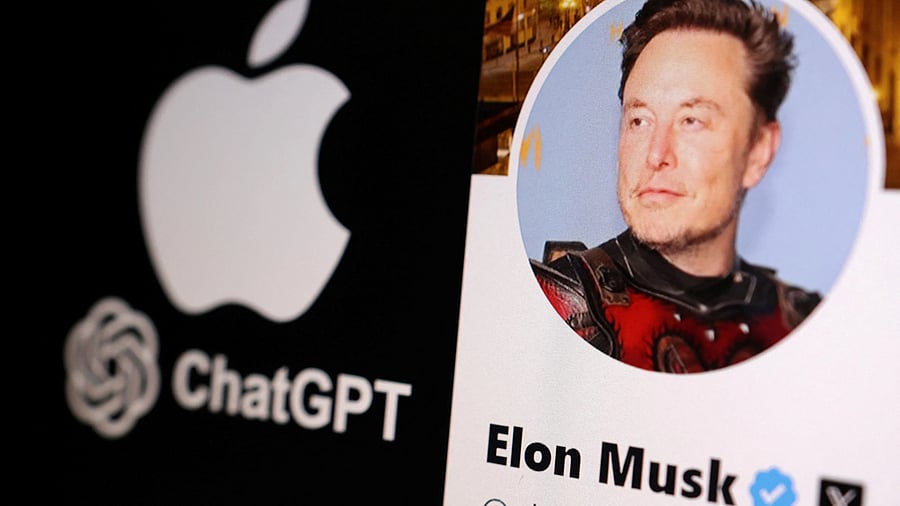 <div class="paragraphs"><p>Elon Musk profile picture, Apple and ChatGPT logos are seen in this illustration taken.</p></div>