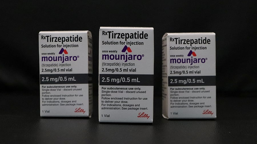 <div class="paragraphs"><p>Vials of Eli Lilly's Mounjaro, a tirzepatide injection drug used for treating type 2 diabetes and weigh loss, are placed on a table for a photograph in a health clinic in Hyderabad, India, April 14, 2025.</p></div>