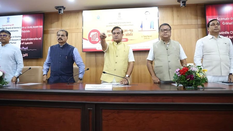 <div class="paragraphs"><p>Assam CM Himanta Biswa Sarma launching the portal for applying for arms licences, in Guwahati on August 14.&nbsp;</p></div>