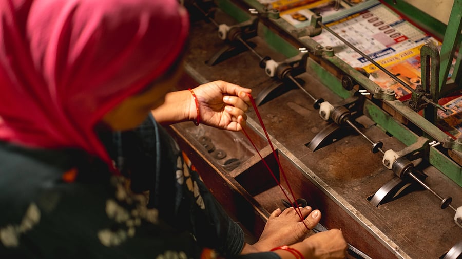 The re-introduction of natural dyes in Banarasi weaving is one of the major themes in the exhibition. 