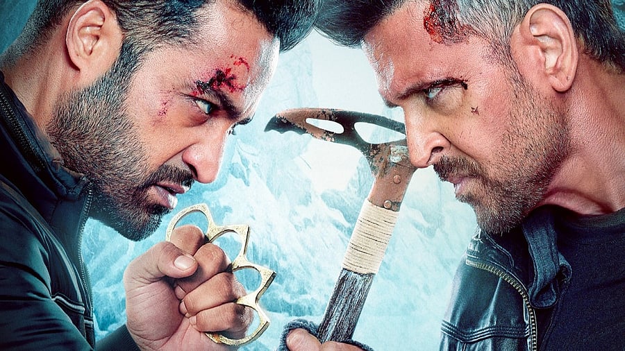 <div class="paragraphs"><p>Jr NTR and Hrithik Roshan in <em>War 2</em>.</p></div>