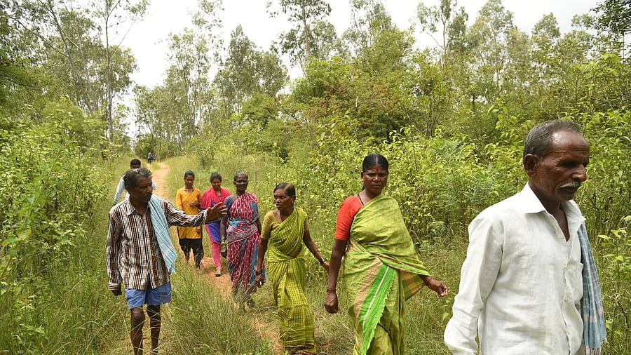 A file photo of members of Iruliga tribal community taking out a protest march, demanding that the authorities give them forest rights documents. 