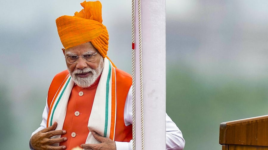 <div class="paragraphs"><p>Prime Minister Narendra Modi during the 79th Independence Day celebration at the Red Fort, in New Delhi, Friday, Aug. 15, 2025</p></div>
